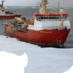 A large ship in a body of water.