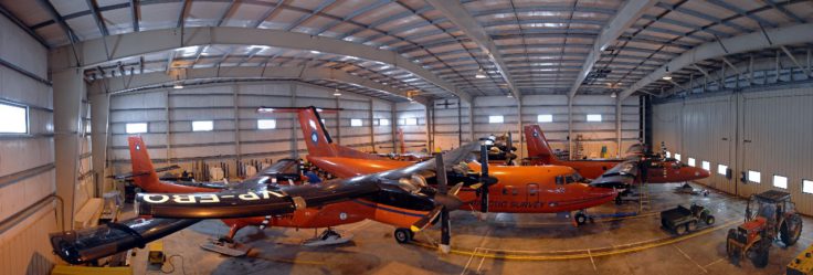 The hangar at Rothera Research Station, Antarctica.