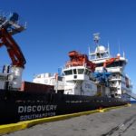 A large ship in the water.