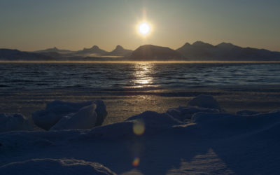 A sunset over a body of water.