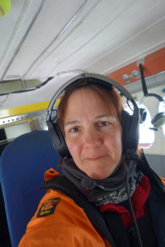 Amelie Kirchgaessner onboard the Twin Otter plane.
